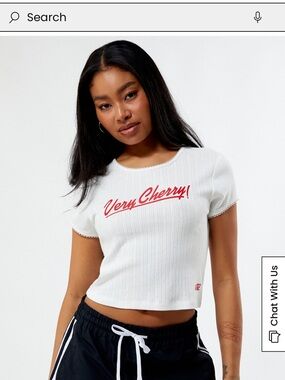 Coca Cola By PacSun Cherry Coke Pointelle T-Shirt